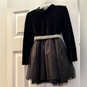Sparkly black tulle and velvety dress